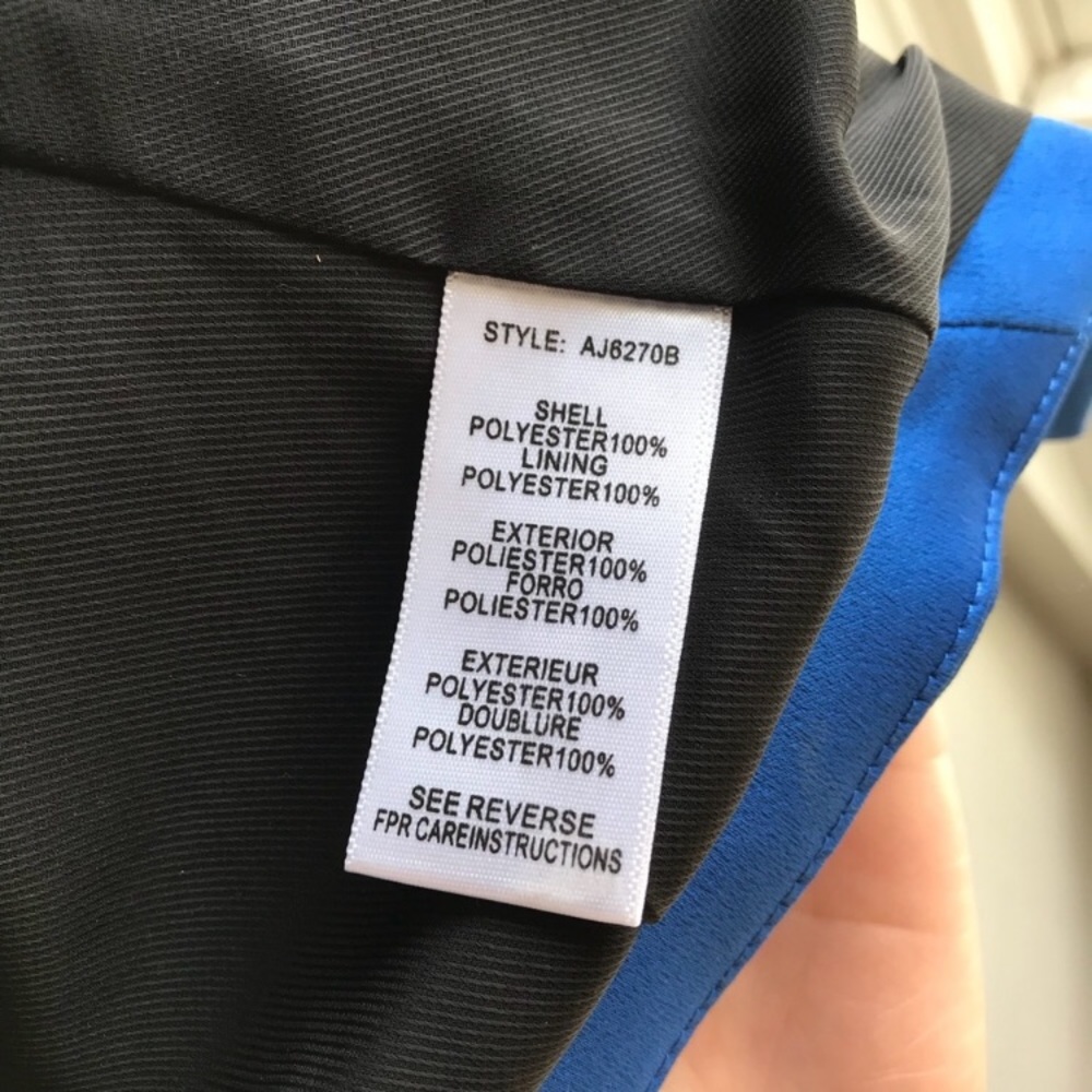 Aryn K Structured Blue Pointed Blazer, Size S - image 6